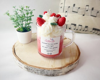 1 pcs. RED Cream candle/ Desert Soy Candle/ Soy Candles in a Jar/Handmade candle in a cup/