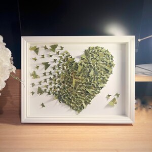 3D Butterfly Heart Wall Art, Green & Gold Handmade Decor - Etsy