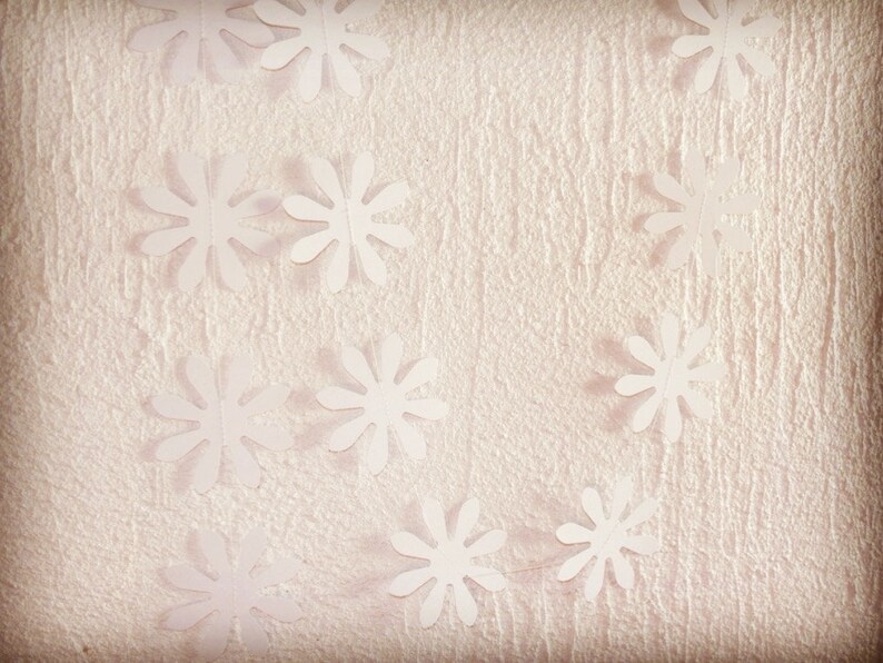 WHITE Paper FLOWERS Garland Birthday garland Wedding BACKDROP Party d\u00e9cor White GarlandBridal ShowerRoom decoration