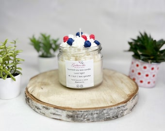 100% Pure Dessert Soy Candle/Cream candle/Soy Candles in a Jar/Handmade candle in a glass/