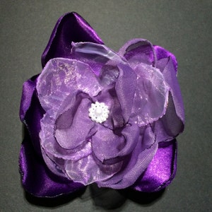 Purple FABRIC FLOWER, Handmade fabric flower, Brooch, Purple Flower Brooch, Clothes accessories, Purple Flower image 4