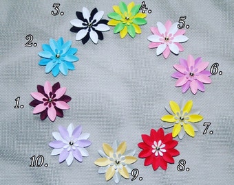50 pieces Colorful FLOWERS Die Cut/ Handmade Paper FLOWERS/Custum Order/Paper confetti/ FLOWERS for scrapbooking/ Wedding décor/ Confetti