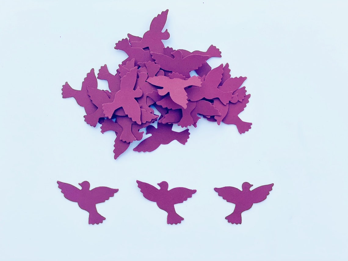Dove Paper Punch Dove Paper Die Cut White and Red Doves Etsy