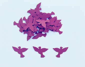 Dove Paper Punch, Dove Paper Die Cut, White and Red Doves, Paper confetti, Doves for scrapbooking, Party decor,  PARTY confetti.
