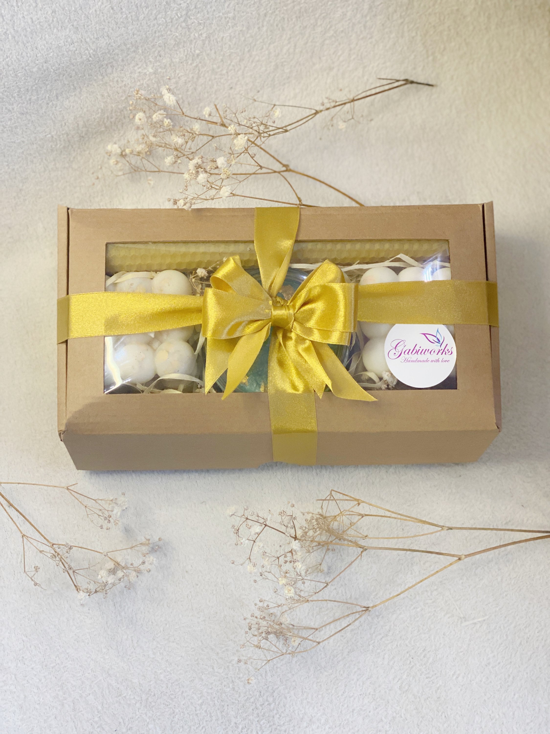 Organic Gift Set of 4 | Two Bubble Soy Candles, Palm Wax Candle in a ...