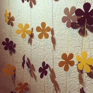 Ghirlanda FIORE giallo / marrone, ghirlanda di carta per feste, decorazione per la casa, decorazione pasquale, decorazione di compleanno, forniture per baby shower, ghirlanda di fiori di carta.