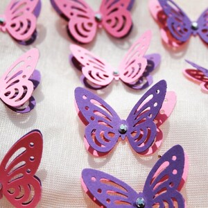 Farfalle viola e rosa/ Farfalle di carta/ Farfalle DIE CUT/ Coriandoli di carta/ Farfalle per scrapbooking/ Decorazioni per feste/