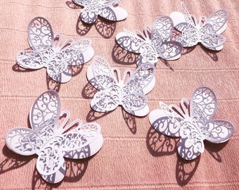 25 pcs. White Butterflies/ Paper Butterflies/ Butterflies DIE CUT/ Paper confetti/ Butterflies for scrapbooking/ Party décor/Wedding décor/