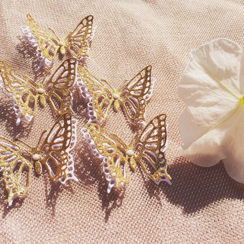 30 Pcs. Glitter Gold Butterflies/ Paper Butterflies/ Etsy