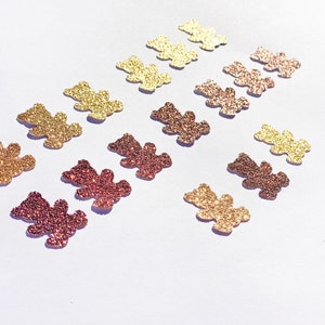 50 pièces Glitter Teddy BEAR Die Cut, Glitter Paper BEARS, Paper confettis, Bears for scrapbooking, Party décor, Baby Shower Confetti.