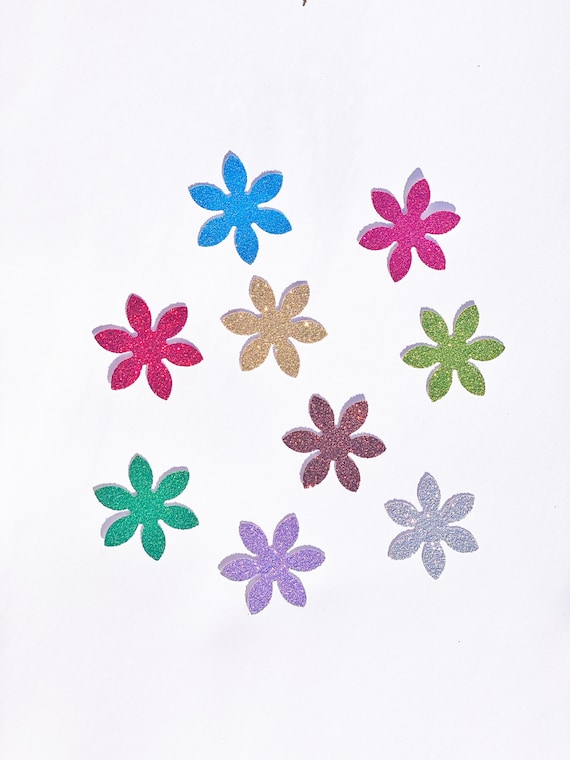50 Pieces Glitter FLOWERS Die Cut, Glitter Paper FLOWERS, Paper Confetti,  FLOWERS for Scrapbooking, Party Décor, Baby Shower Confetti. -  Finland