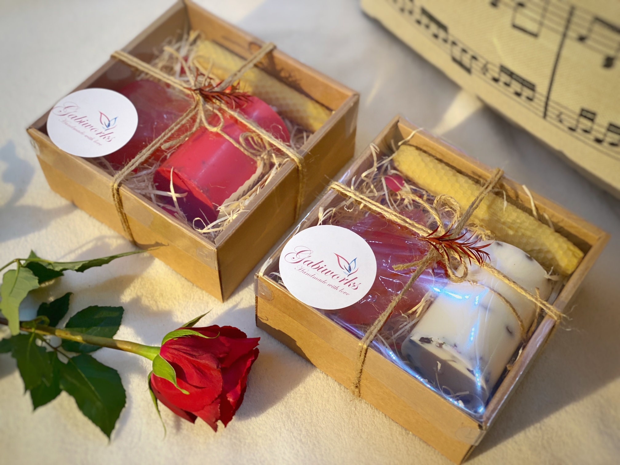 Natural and Organic Gift Set of 3 | Valentines Day, One Soy Candle, One ...