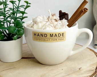 Desert Soy Candle/ Crème kaars/ Sojakaarsen in een pot/Handgemaakte kaars in een kopje/