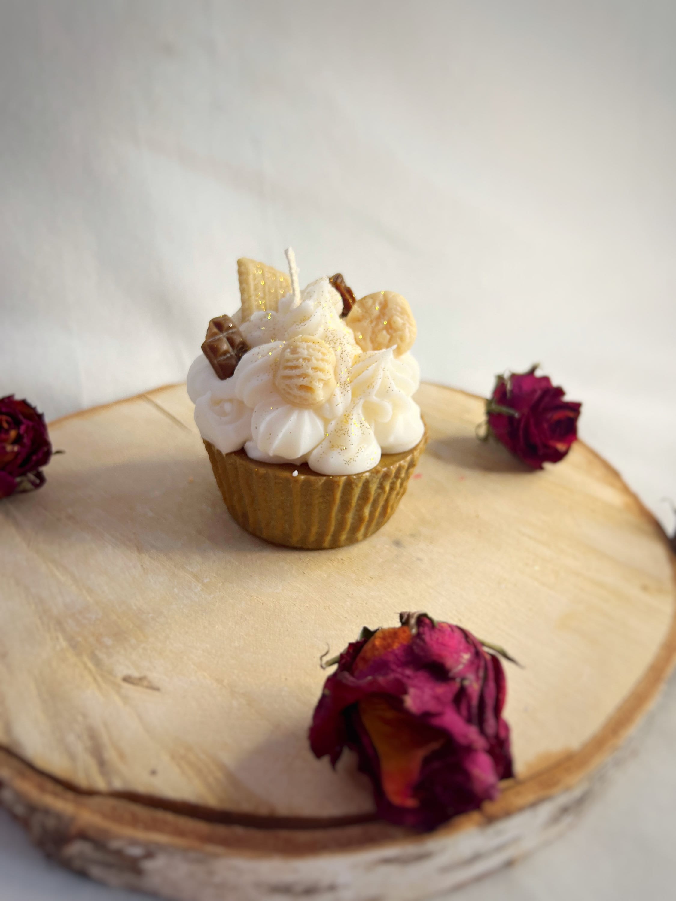1 stuk. BRUINE Cupcake Sojakaars, Geurende woestijnkaars, Cupcake voor Feest