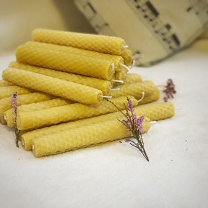 100% 純粋なエコ蜜蝋ピラーキャンドル 2個セット、環境に優しい、手作りの蜜蝋キャンドル