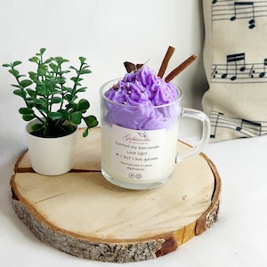 Purple Cream candle/ Dessert Soy Candle/ Soy Candles in a Jar/Handmade candle in a glass/