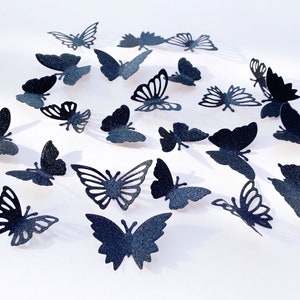 36-tlg. Glitzer Schmetterlinge/ Papierschmetterlinge/ Schmetterlinge DIE CUT/ Papier Konfetti/ Partydekor/ Glitzer Schmetterlinge