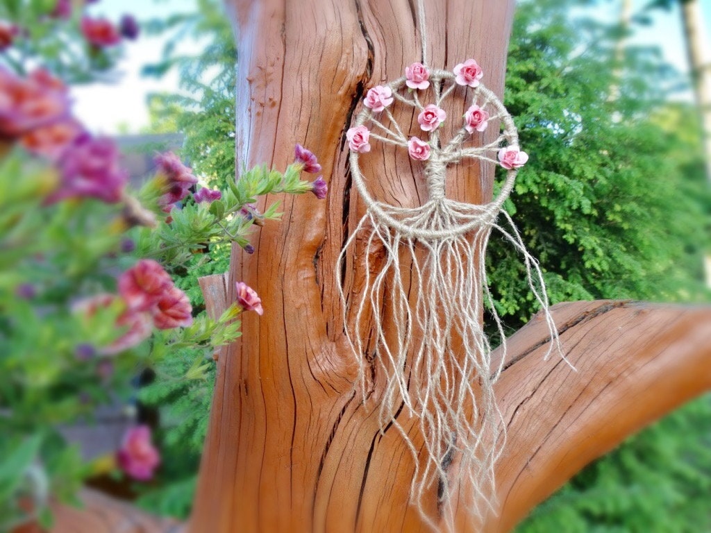 Attrape-Rêves Macramé Arbre De Vie EasyBravo - 30 Cm De Diamètre, 90 Cm De Longueur - Décoration Murale Bohème
