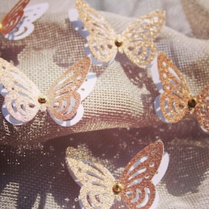 Farfalle glitter oro/ Farfalle di carta/ Farfalle DIE CUT/ Coriandoli di carta/ Farfalle per scrapbooking