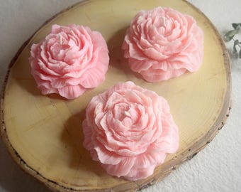 1 st. Pioen Sojakaars| Geurkaars met rozen| Bruiloftskaars|Geparfumeerde sojakaars| Bloemen Sojakaarsen|