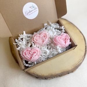 3 pcs. Eco-Friendly Soy Tea FLOWERS Lights 100% Natural | Soy Tealight Peony Candles | Plastic Free, Cruelty-Free & Vegan Tealights