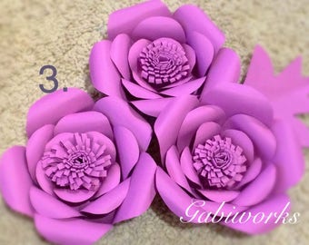 Flores de papel médio de 3”, flores roxas grandes, cenários, flor de casamento, decoração de casa, flor grande, decoração de festa, flor artesanal.