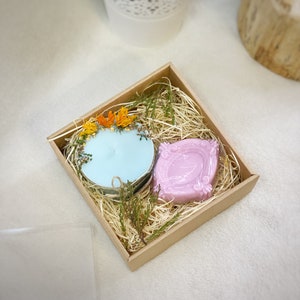 100% Organic Gift Set of 2 | One Soy Candle, Natural Soap/ Eco Gifts ...