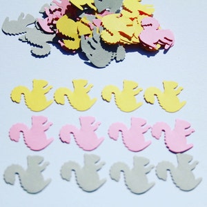 100 scoiattoli fustellati, SCOIATTOLI di carta rosa, coriandoli di carta, scoiattoli per scrapbooking, decorazioni per feste, coriandoli baby shower.