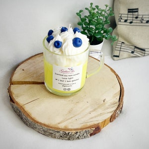PC 1. Vela de crema amarilla/ Vela de soja del desierto/ Velas de soja en un frasco/Vela hecha a mano en un vaso/ Totalmente natural/ Ecológica/
