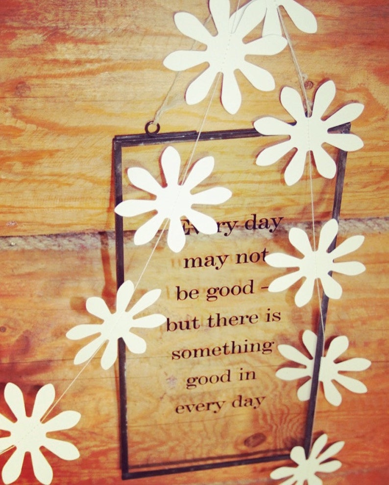 WHITE Paper FLOWERS Garland Birthday garland Wedding BACKDROP Party d\u00e9cor White GarlandBridal ShowerRoom decoration