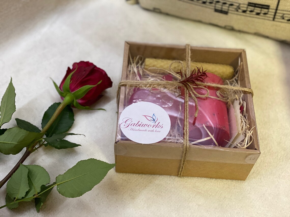 Natural and Organic Gift Set of 3 | Valentines Day, One Soy Candle, One ...