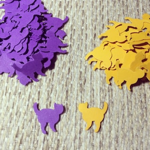 Cats Paper Punch, Cats Die Cut, Paper Purple, Yellow CATS, Coriandoli di carta, Gatti per scrapbooking, Decorazioni per feste, coriandoli PARTY