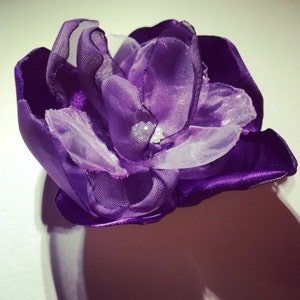 Purple FABRIC FLOWER, Handmade fabric flower, Brooch, Purple Flower Brooch, Clothes accessories, Purple Flower image 2