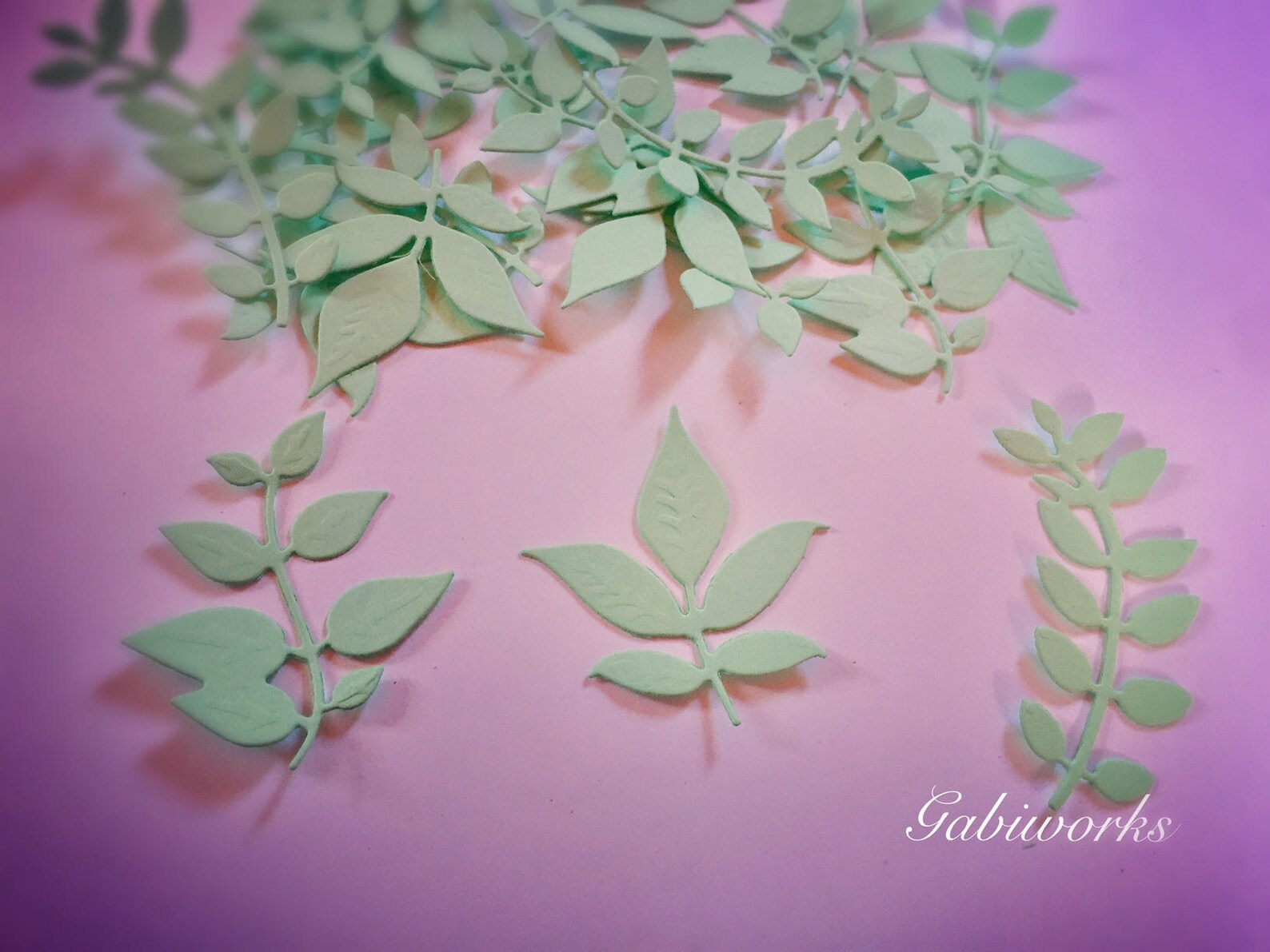 54 Pcs. Mixed LEAVES Die Cut Paper Leaves Paper Confetti Etsy
