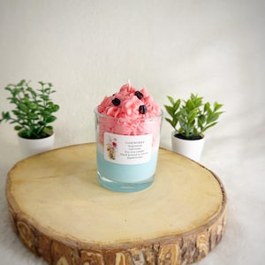 WATERMELON Cream candle/ Dessert Soy Candle/ Soy Candles in a Jar/ Handmade candle in a glass/