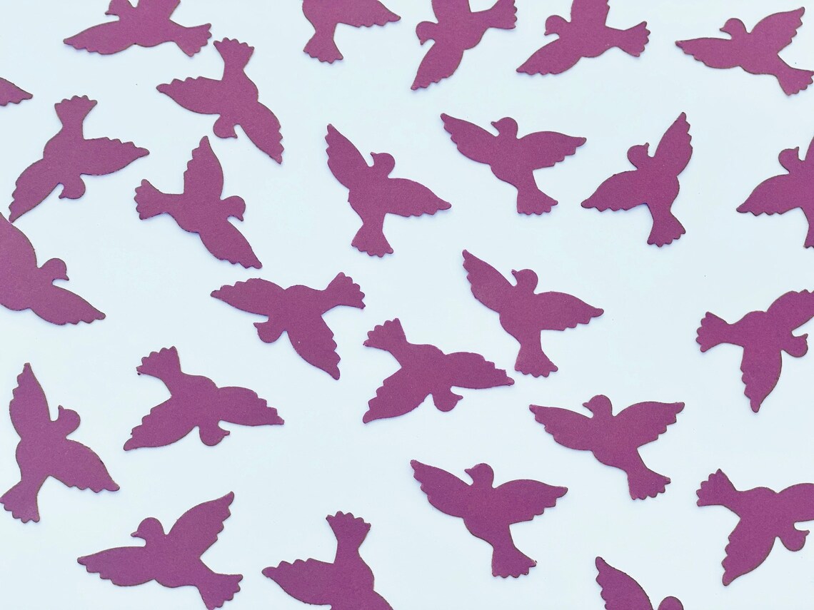 Dove Paper Punch Dove Paper Die Cut White and Red Doves Etsy