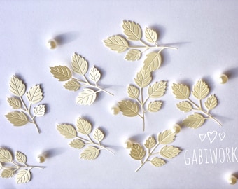 30 pcs. Paper Leaves Die Cut, Paper Leaves, Paper confetti, Leaves for scrapbooking, Party décor, Baby Shower Confetti, Leaf die cut.