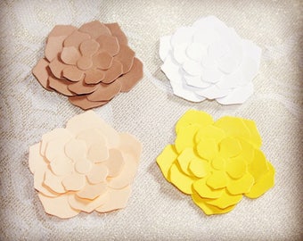 30 pcs White,FLOWERS Die Cut, White Paper FLOWERS, Paper confetti, FLOWERS for scrapbooking, Party décor, Wedding table décor, Baby Shower