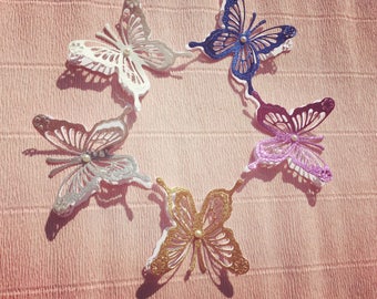 30 pcs. Glitter Butterflies Die Cut, Paper Butterflies, Butterfly for scrapbooking, Confetti, Backdrops, Wall Butterflies