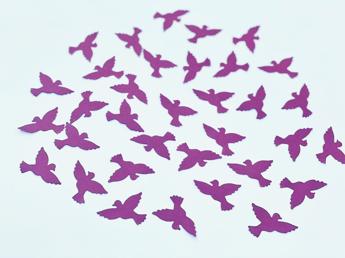 Dove Paper Punch Dove Paper Die Cut White and Red Doves Etsy