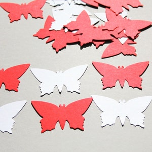 Rote Schmetterlinge gestanzt / Papier Schmetterlinge / Papier Konfetti / SCHMETTERLINGE für Scrapbooking / Party Dekor / Baby Shower Confetti / Event Dekor /