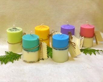 Pillar Soy candles| Colorful Decorative Candle| Cozy Room Decor|