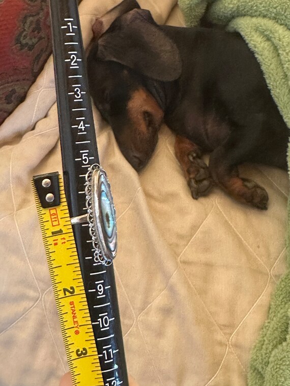 Vintage Y2K Abalone Shell Ring - image 9