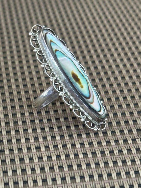 Vintage Y2K Abalone Shell Ring - image 6