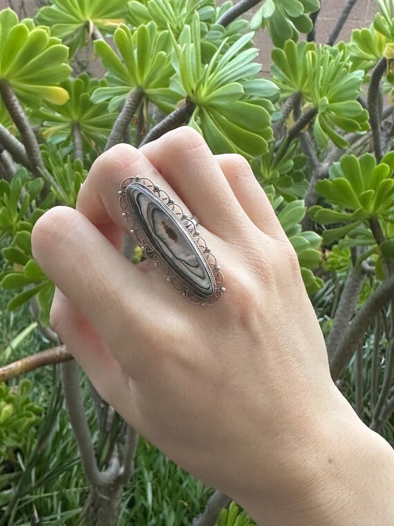 Vintage Y2K Abalone Shell Ring - image 2