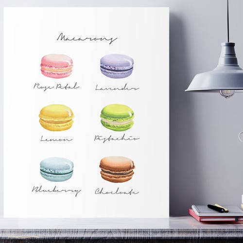 Kitchen Decor Macaron Print Kitchen Prints Kitchen Wall Etsy