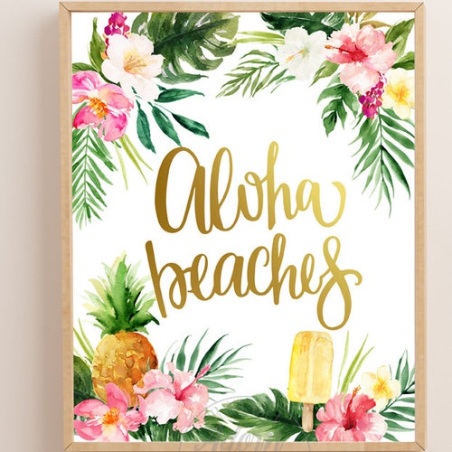 Aloha Beaches Printable Wall Art Aloha Beaches Print Summer - Etsy