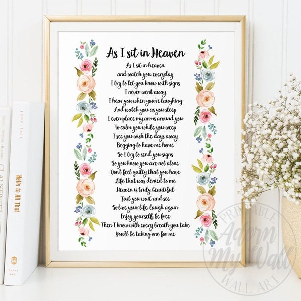 Printable as I Sit in Heaven Etsy