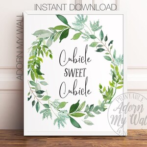 Cubicle Sweet Cubicle Cubicle Decor Office Printable - Etsy