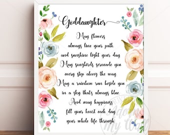 Goddaughter Gift, Gift For Goddaughter, Goddaughter Print, Goddaughter Poem, Gift from Godparents Gift from Godmother, Baptism Printable